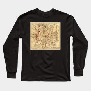 Yellowstone Vintage Map retro Long Sleeve T-Shirt